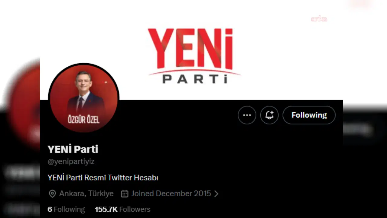 YENİ Parti'nin Resmi Sosyal Medya Hesabı Aktif Hale Getirildi