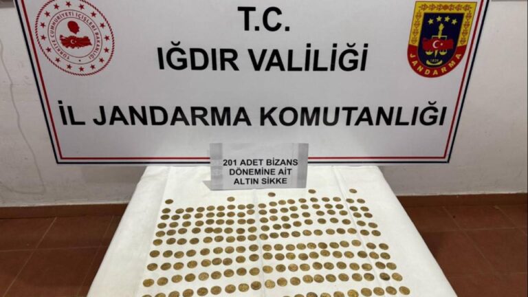 Iğdır'da 201 Bizans parası ele geçirildi
